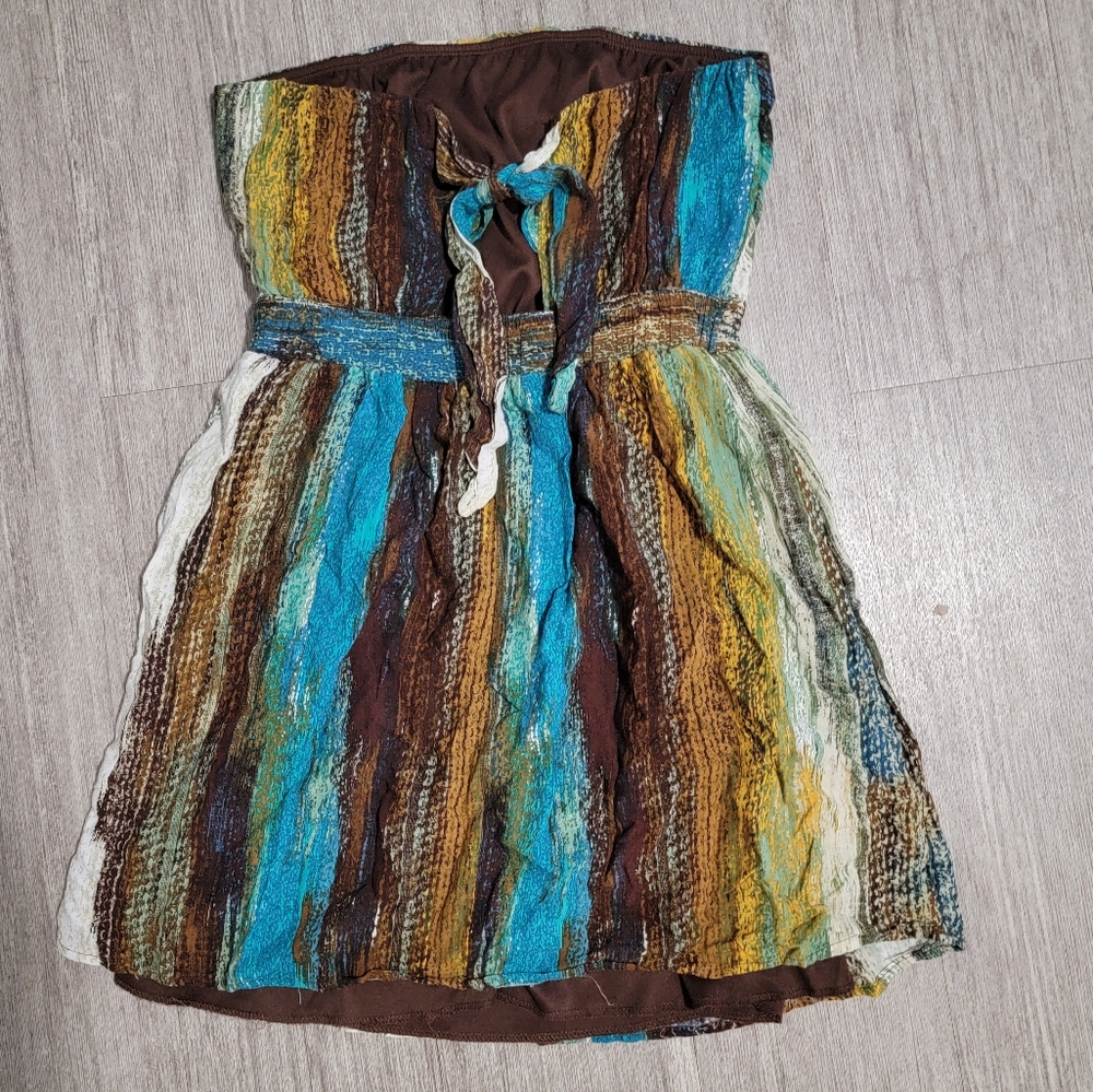 Ruby Rox Multicolor Strapless Mini Dress - Picture 3 of 7